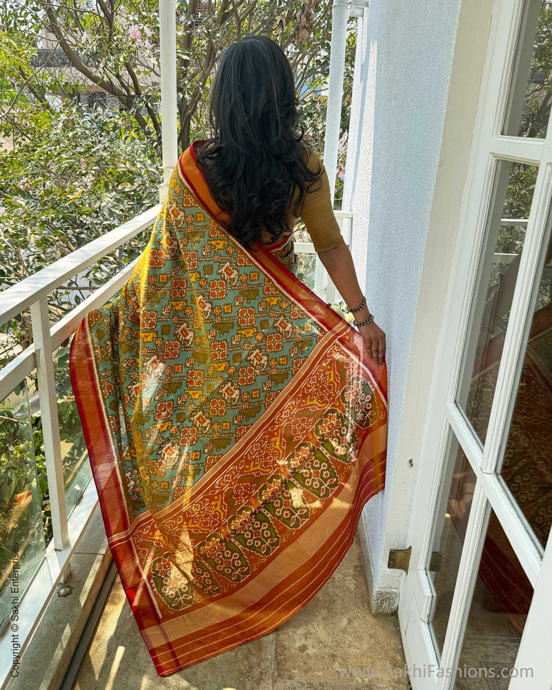 EE-W18717 Tissue Blue Patola Sari