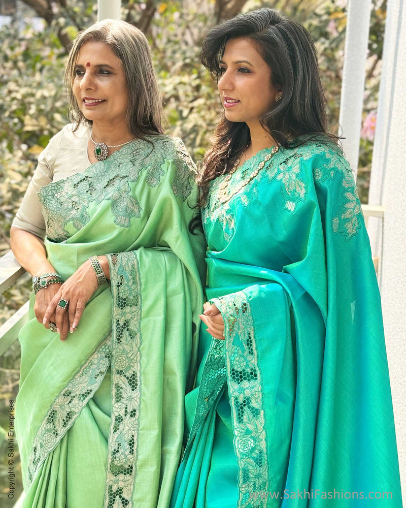 EE-W18957 Blue Kanchi Cutwork