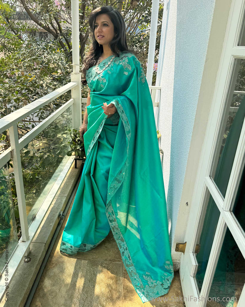 EE-W18957 Blue Kanchi Cutwork