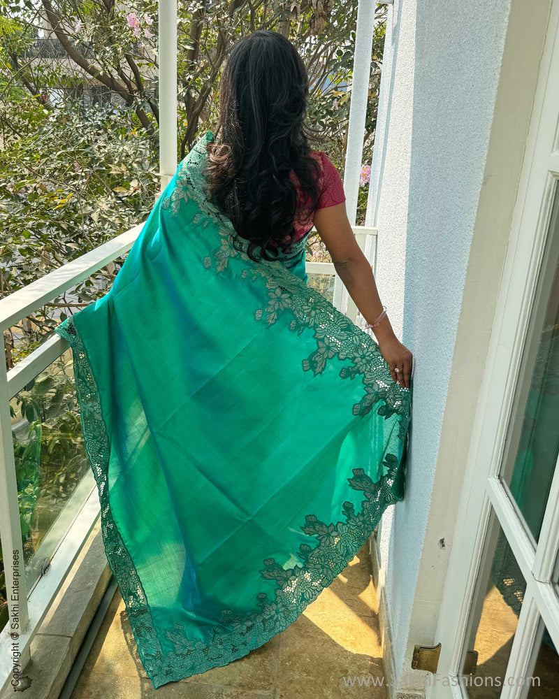 EE-W18957 Blue Kanchi Cutwork
