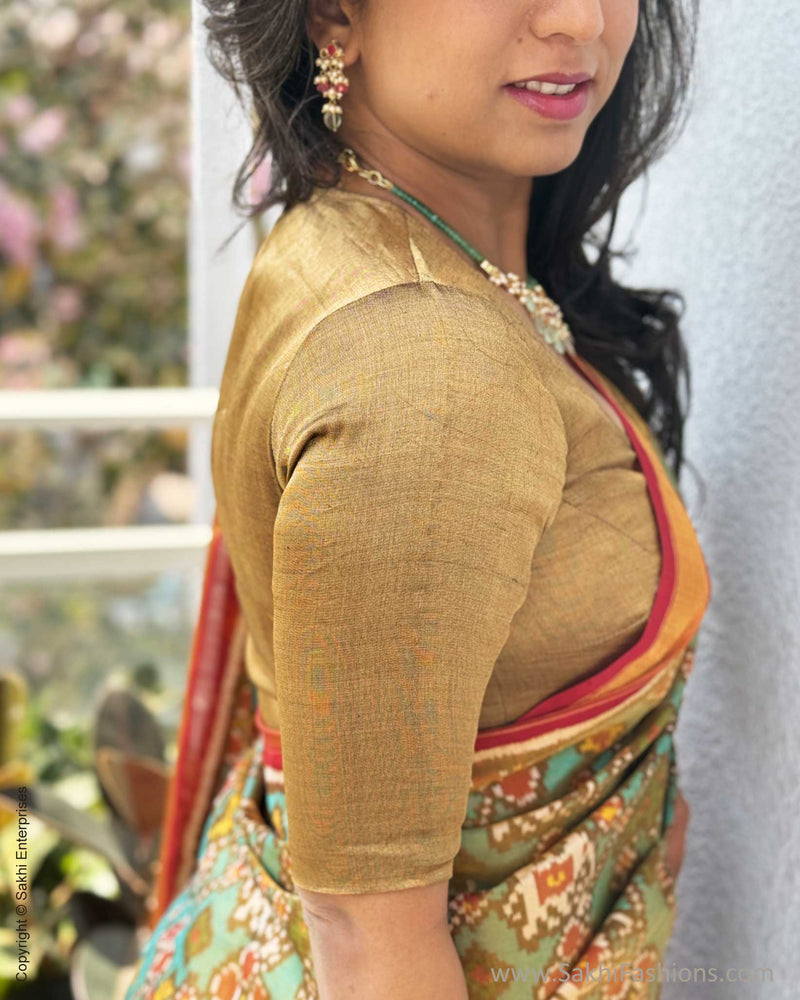 EE-W18717 Tissue Blue Patola Sari