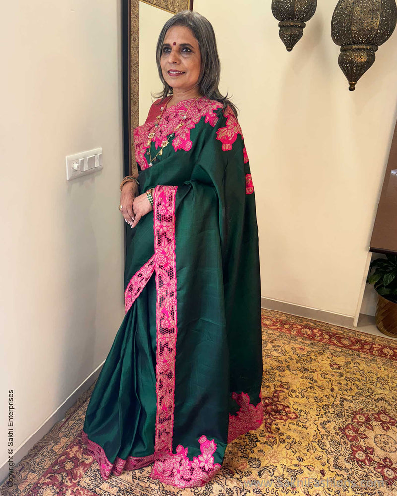 EE-W18955 Green Pink Kanchi Cutwork