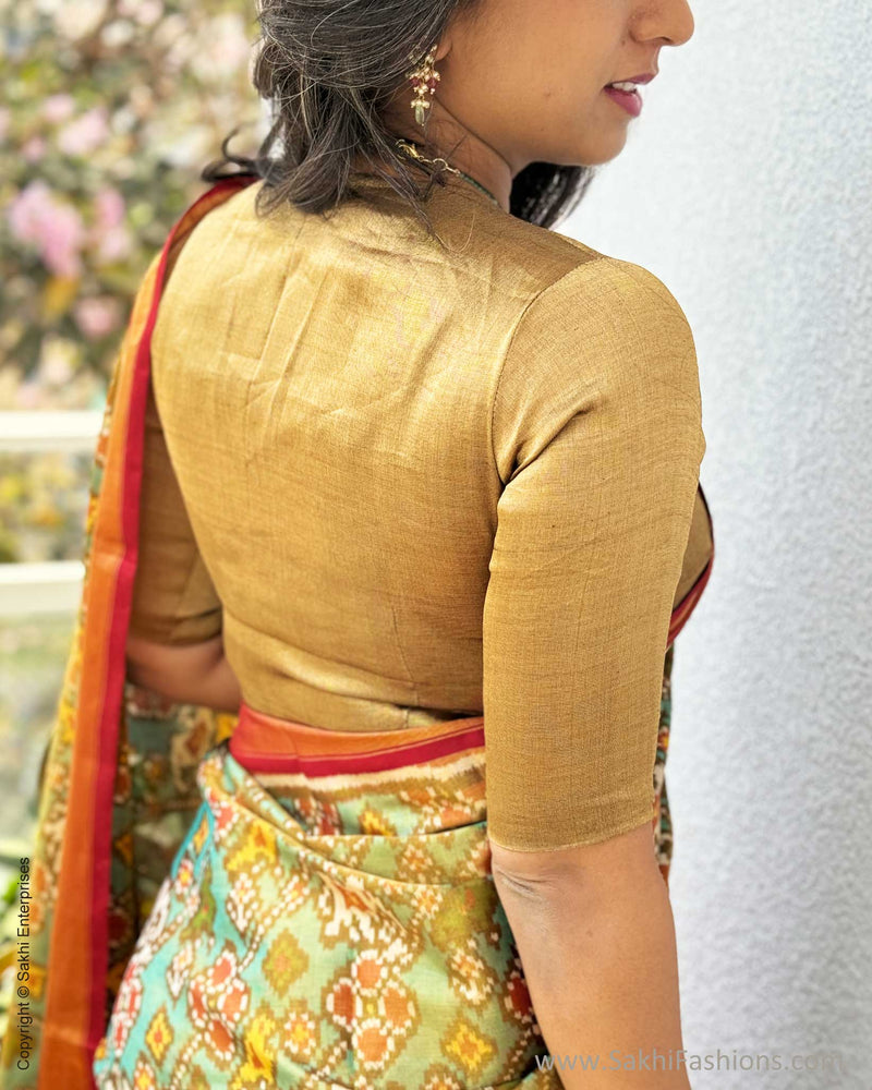 EE-W18717 Tissue Blue Patola Sari