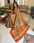 EE-W18717 Tissue Blue Patola Sari