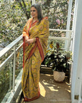 EE-W18716 Tissue Yellow Patola Sari