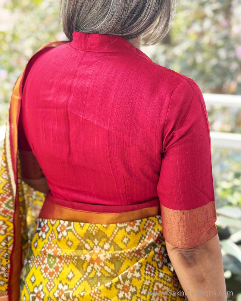 EE-W18716 Tissue Yellow Patola Sari