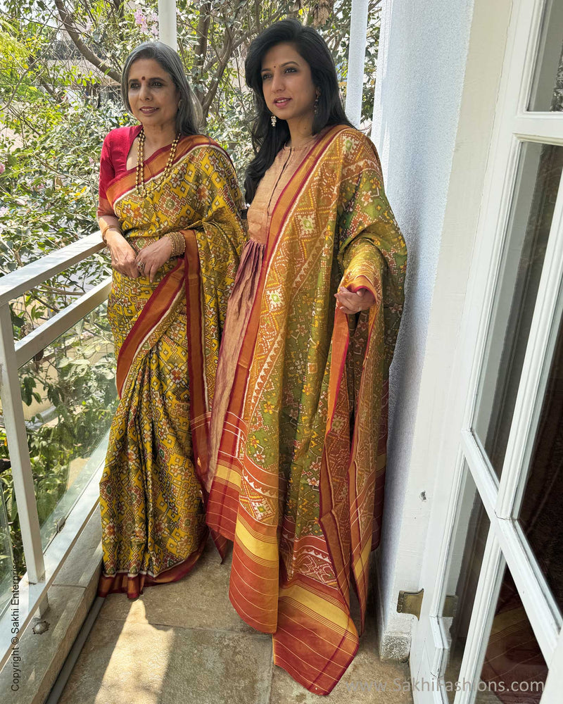 EE-W18716 Tissue Yellow Patola Sari