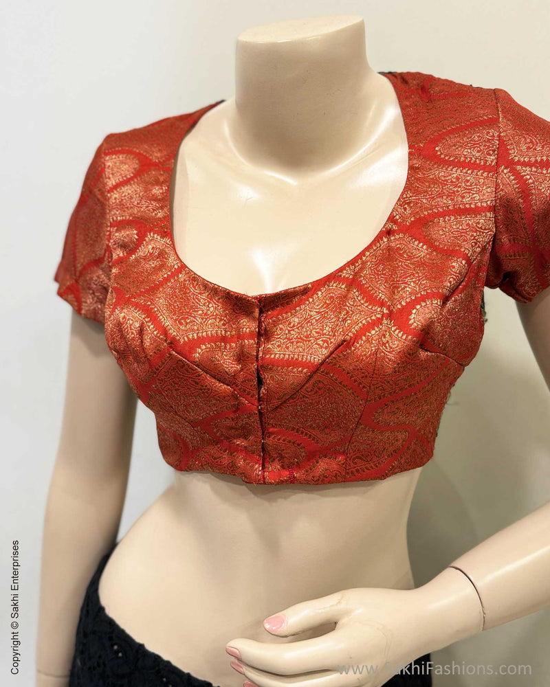 BL-X00008 Red Green Cutwork Blouse