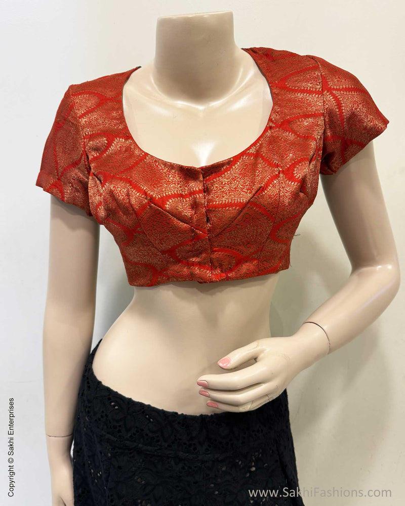 BL-X00008 Red Green Cutwork Blouse