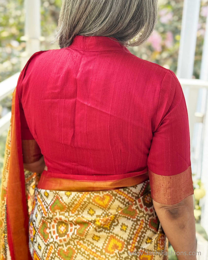 EE-W18718 Tissue Cream Patola Sari