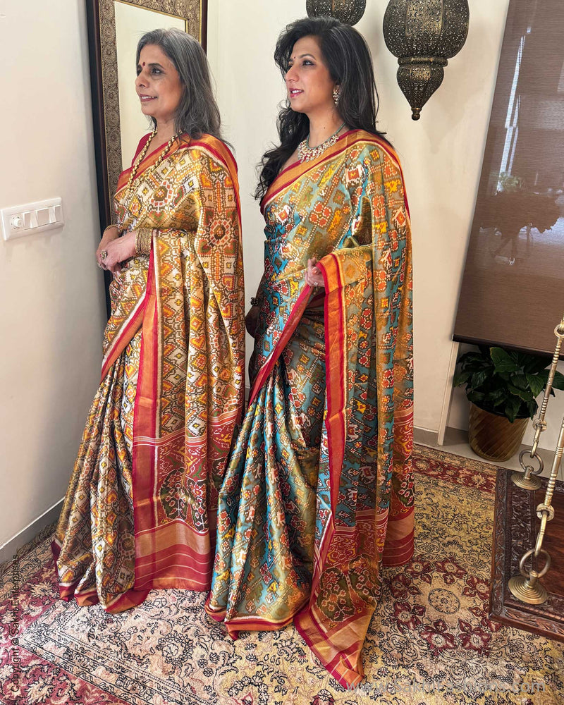EE-W18717 Tissue Blue Patola Sari