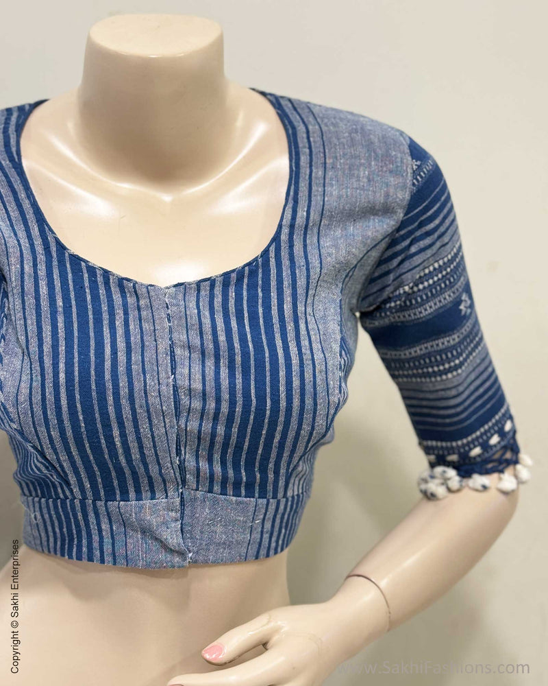 BL-W18840 Blue Bhujori Blouse