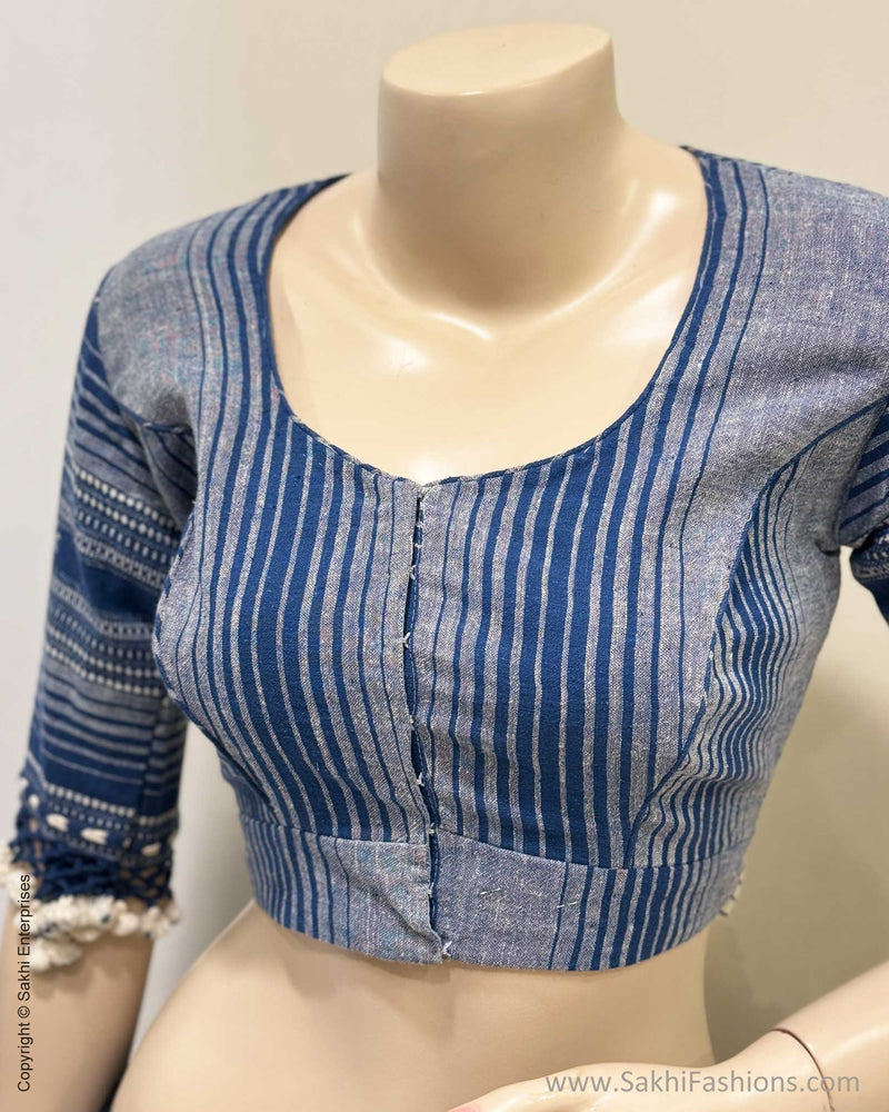 BL-W18840 Blue Bhujori Blouse