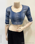 BL-W18840 Blue Bhujori Blouse