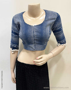 BL-W18840 Blue Bhujori Blouse
