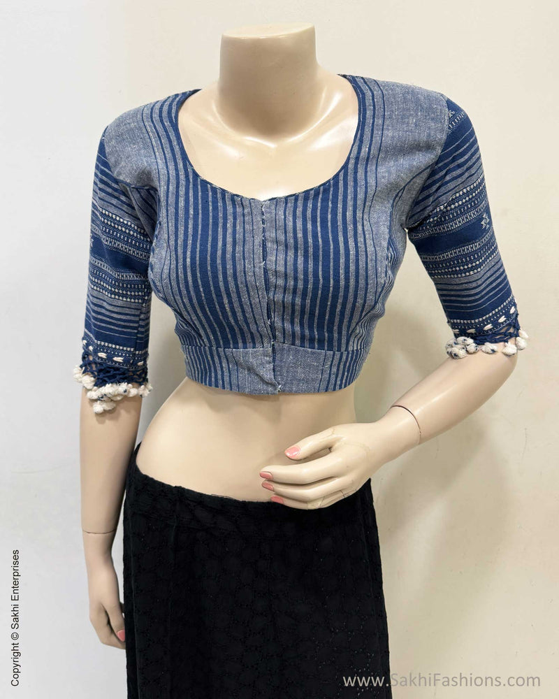BL-W18840 Blue Bhujori Blouse