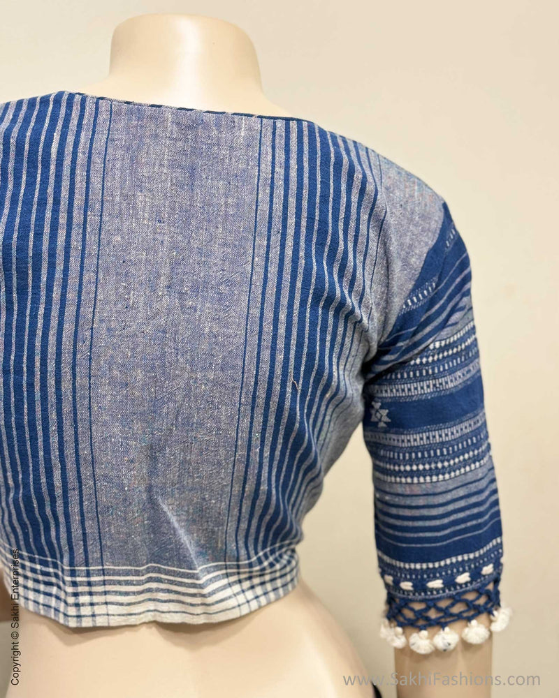 BL-W18840 Blue Bhujori Blouse