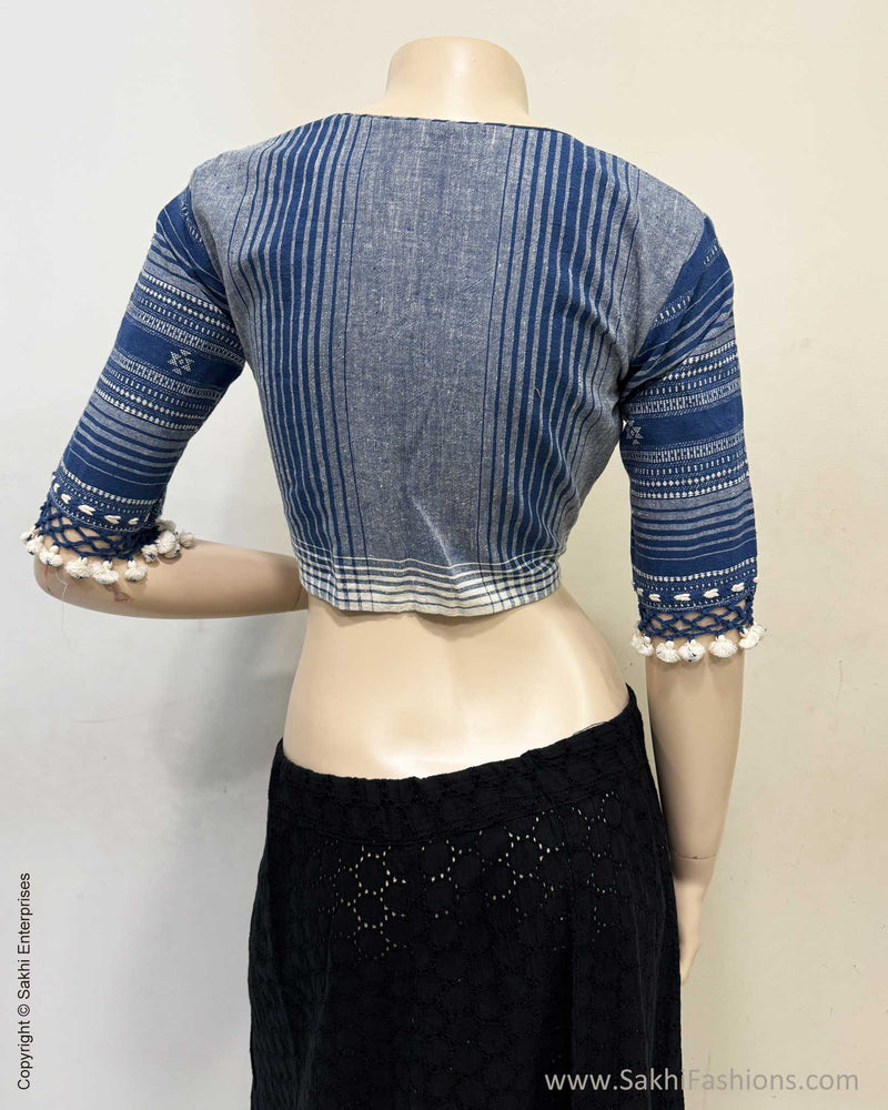 BL-W18840 Blue Bhujori Blouse