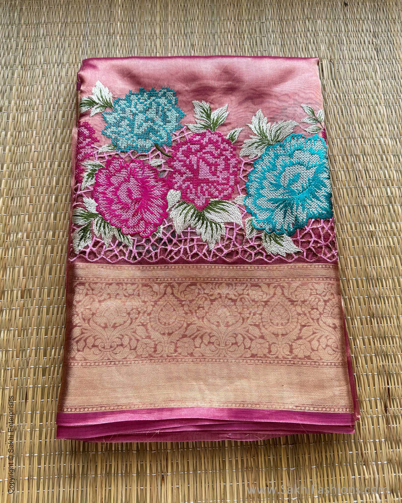 DP-X00041 Pink Tissue Saree