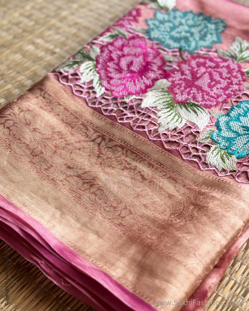 DP-X00041 Pink Tissue Saree