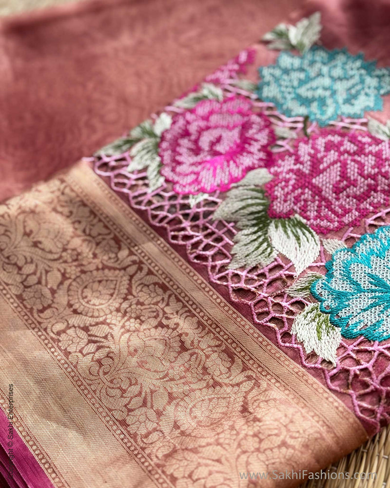 DP-X00041 Pink Tissue Saree