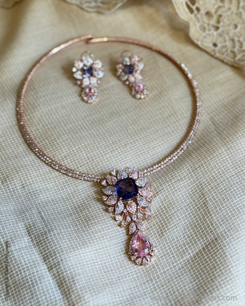 AJ-W18988 Diamante Pendant Set