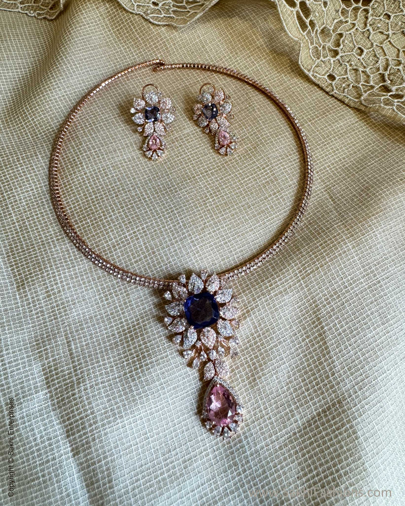AJ-W18988 Diamante Pendant Set