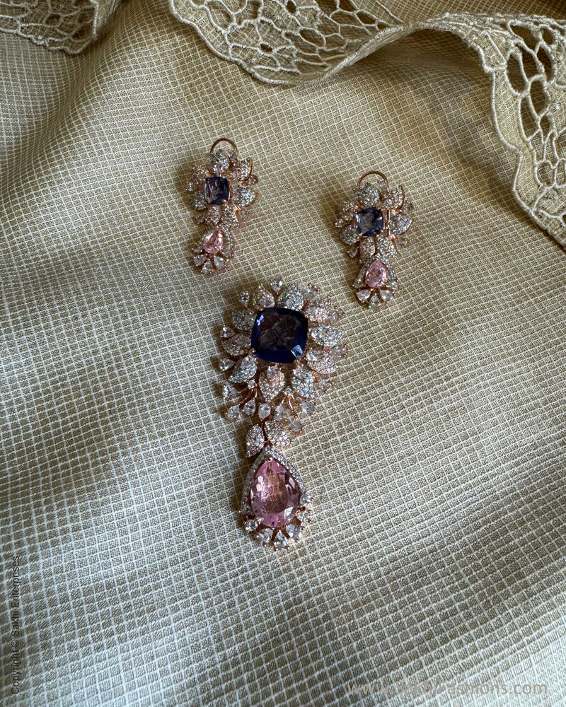 AJ-W18988 Diamante Pendant Set