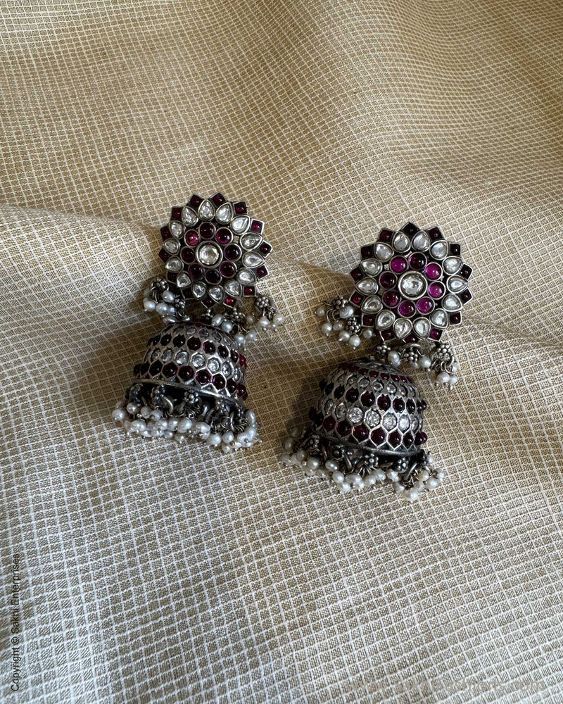 AS-W16888 Silver Ruby Earring