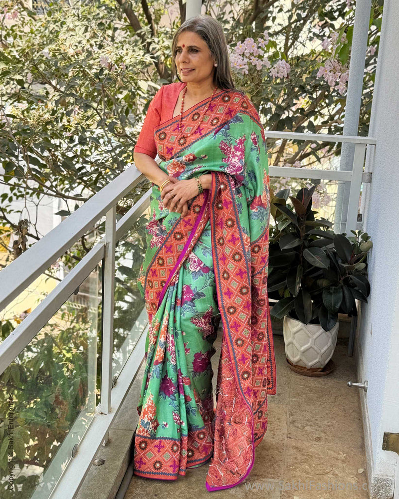 EE-W19074 Tussar silk Kutch Sari