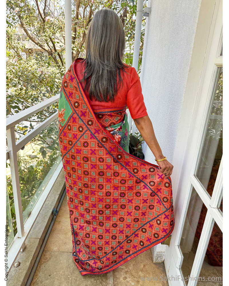 EE-W19074 Tussar silk Kutch Sari