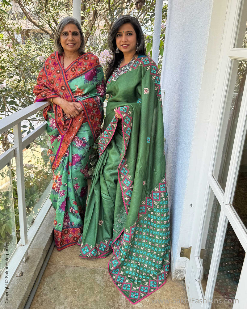 EE-W18829 Tussar silk Kutch Sari