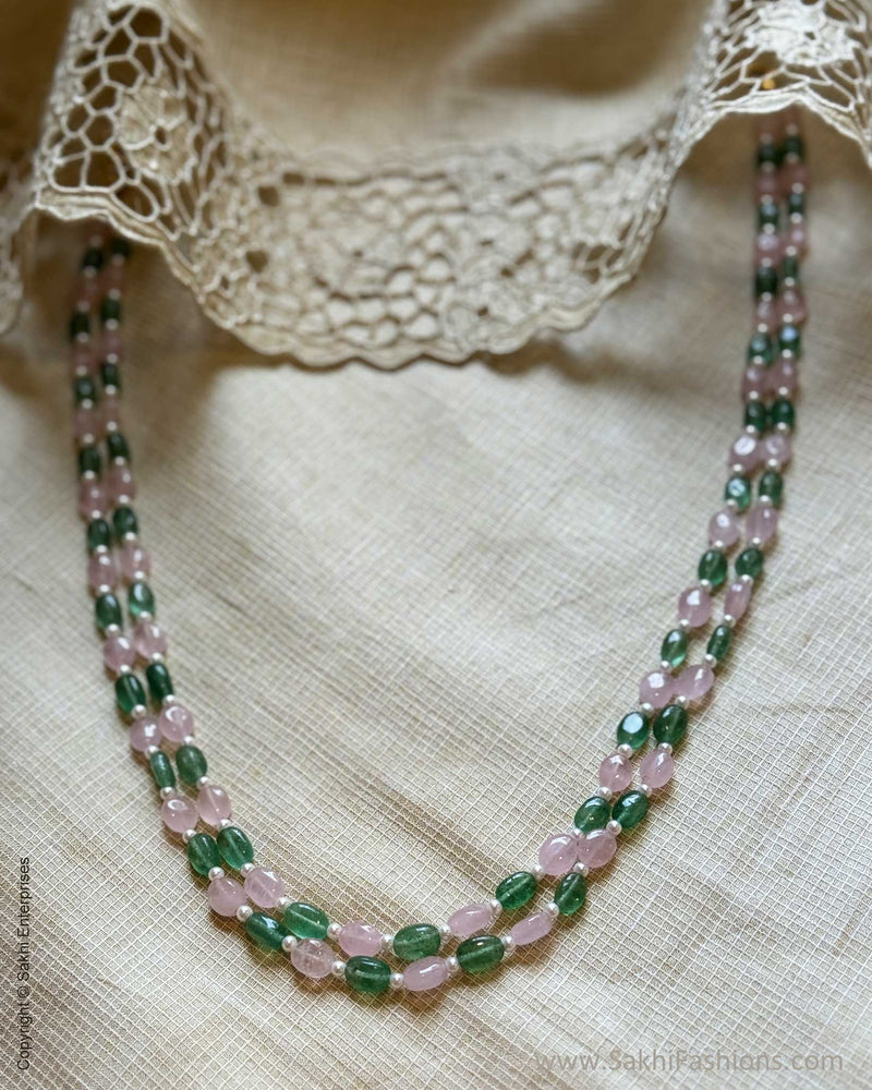 AJ-W16445 Pink Green Beads Mala