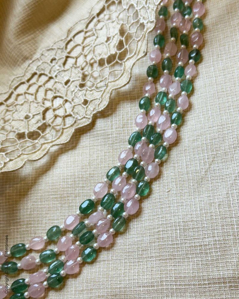 AJ-W16445 Pink Green Beads Mala