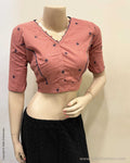 BL-W18846 Pink Cotton Blouse