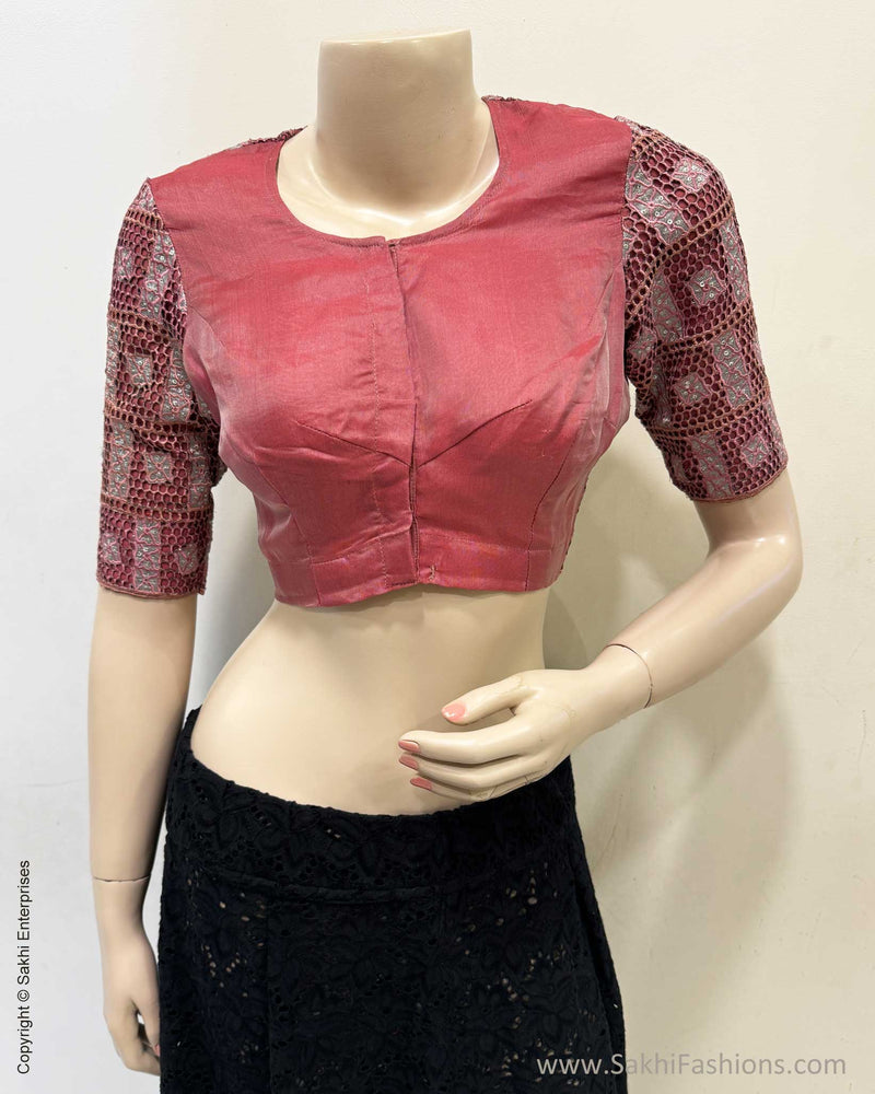 BL-W08198 Onion pink Cutwork blouse