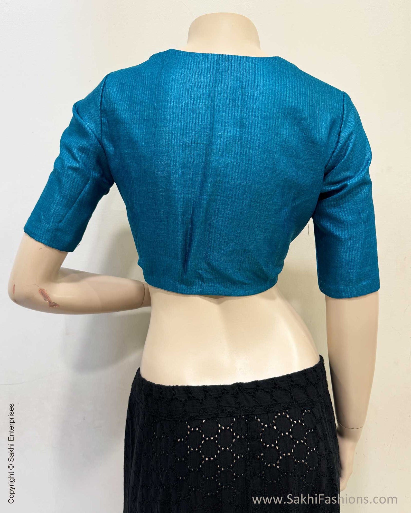 BL-X244181 TBlue Tussar Silk Blouse – sakhifashions