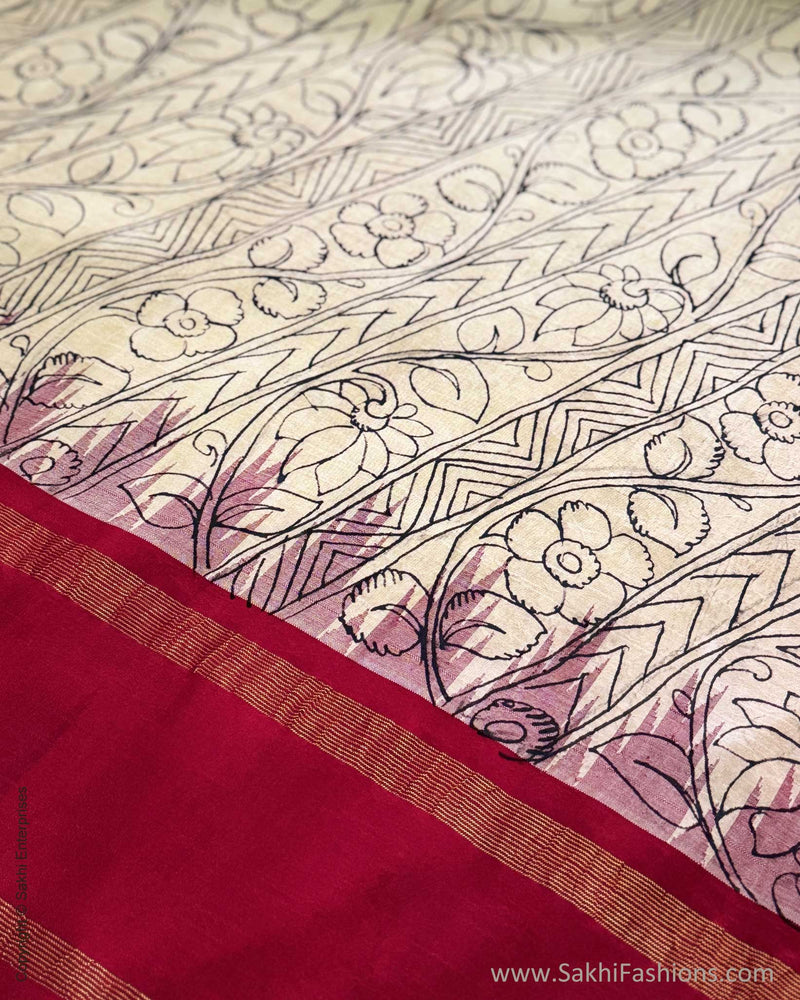 DP-X01598 Beige Kalamkari Kanchi