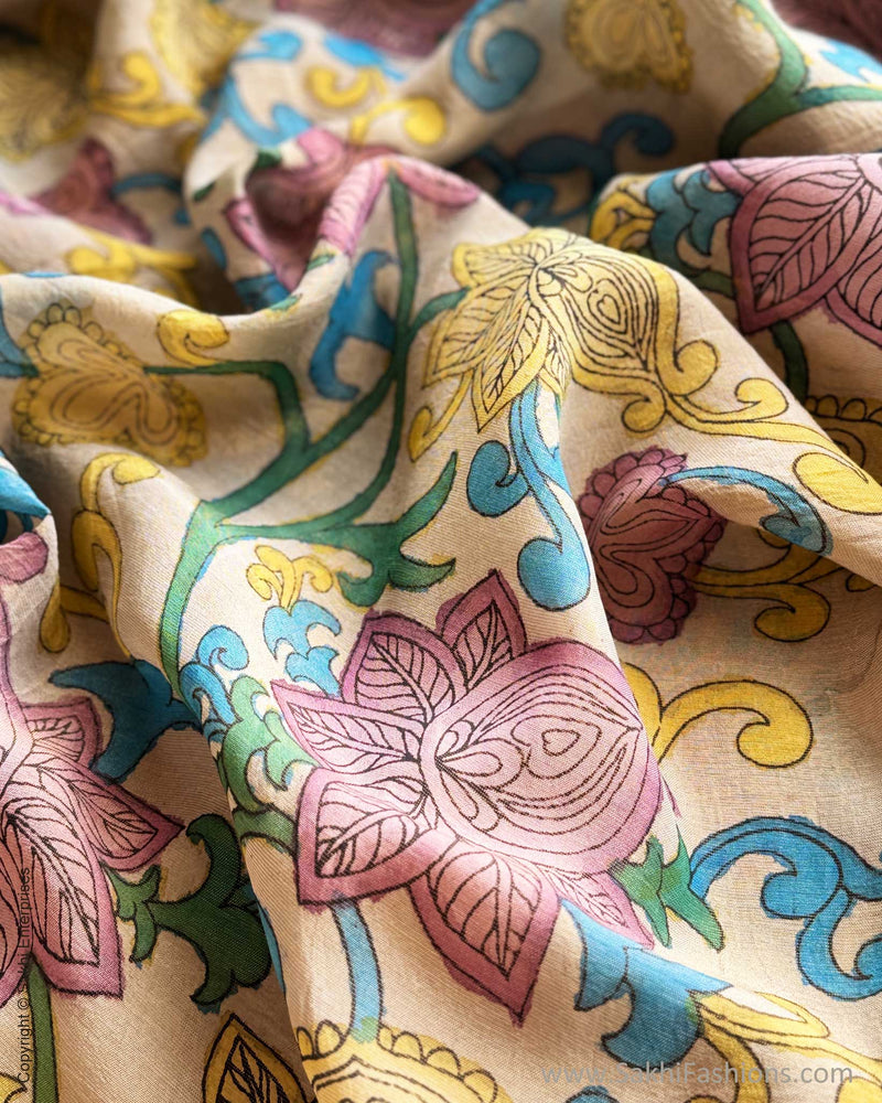 DP-X00817 Kalamkari Tissue Tussar Silk