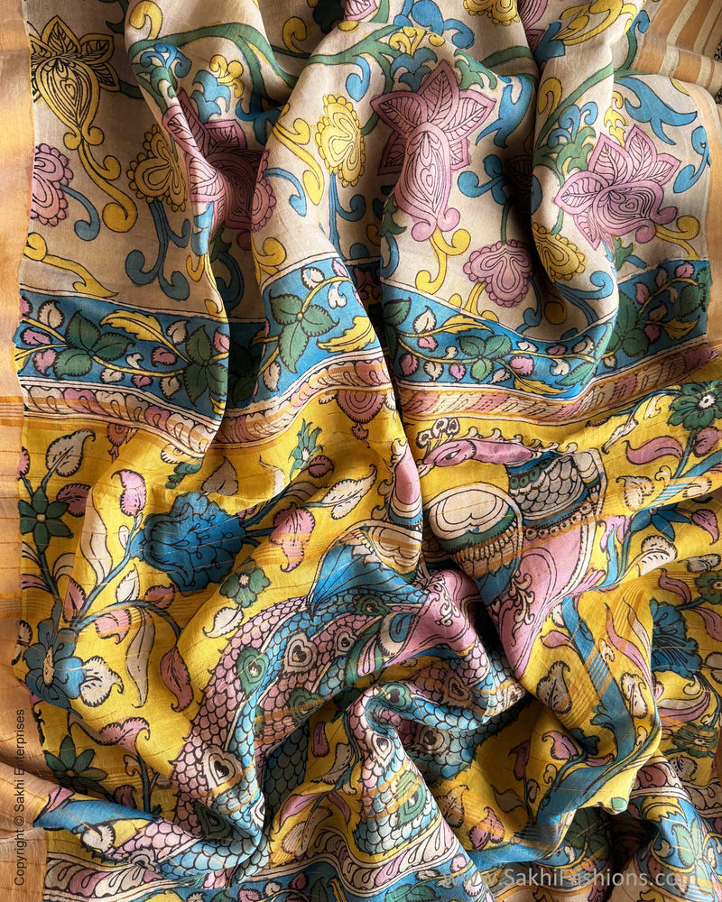 DP-X00817 Kalamkari Tissue Tussar Silk