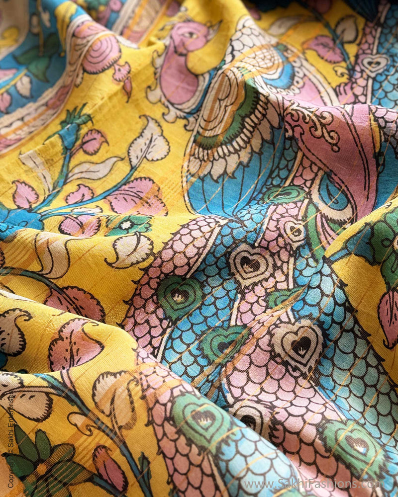 DP-X00817 Kalamkari Tissue Tussar Silk