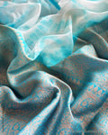 DP-W11585 Turq Tie-Dye saree