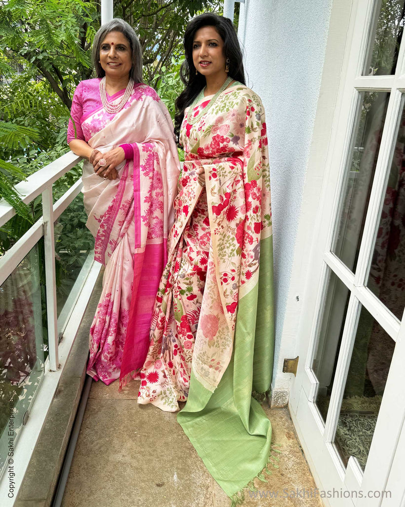 EE-X02258 Pink Floral Kanchi Sari