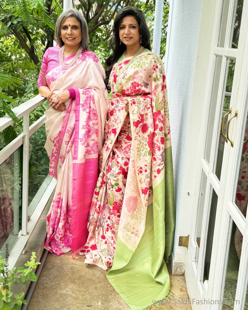 EE-X02258 Pink Floral Kanchi Sari
