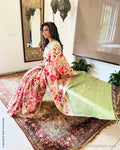 EE-X02551 Mint Floral Kanchi Sari