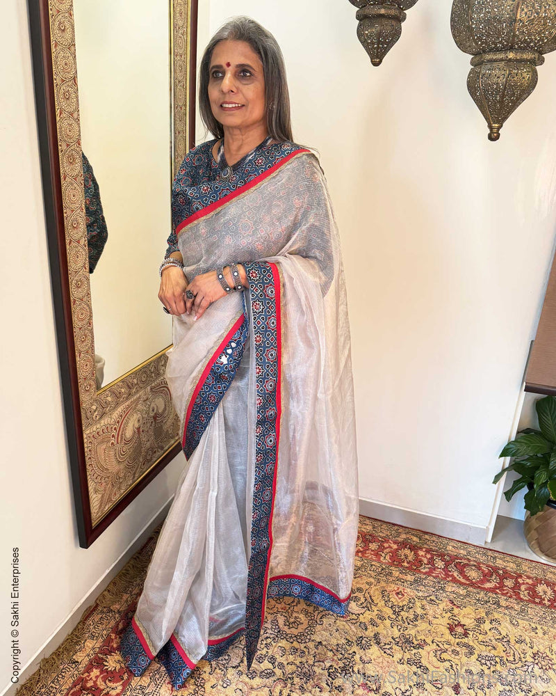 EE-X02540 Silver Tissue Saree
