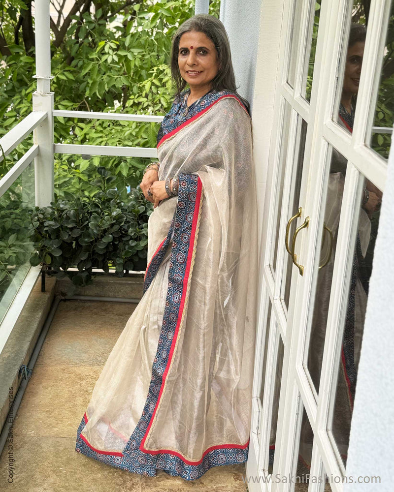 EE-X02540 Silver Tissue Saree