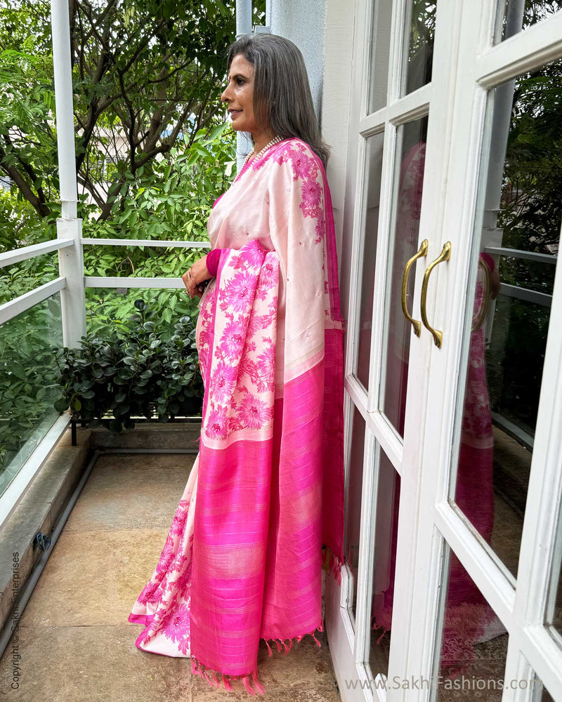 EE-X02258 Pink Floral Kanchi Sari