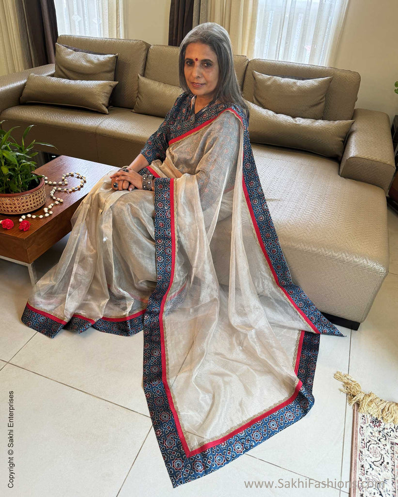 EE-X02540 Silver Tissue Saree