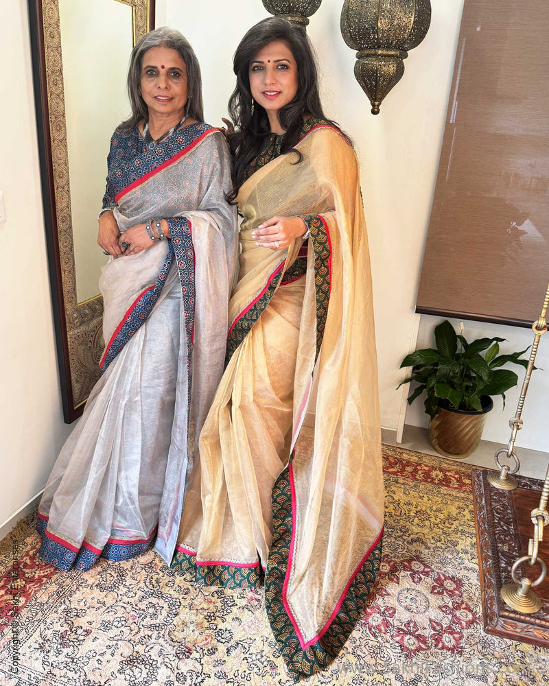 EE-X02540 Silver Tissue Saree